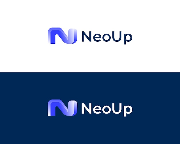 NU Modern logo design for tech and technology company logo