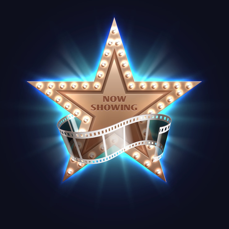 Vector nu tonend film vectorachtergrond met hollywood filmster