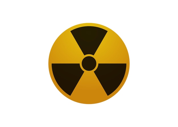 Nucleair gevaarsymbool Geel bord met zwarte strepen