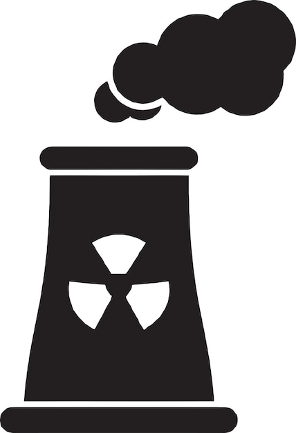 Nucleaire energie gemaakt eenvoudige reactor vector logo ontwerp icoon