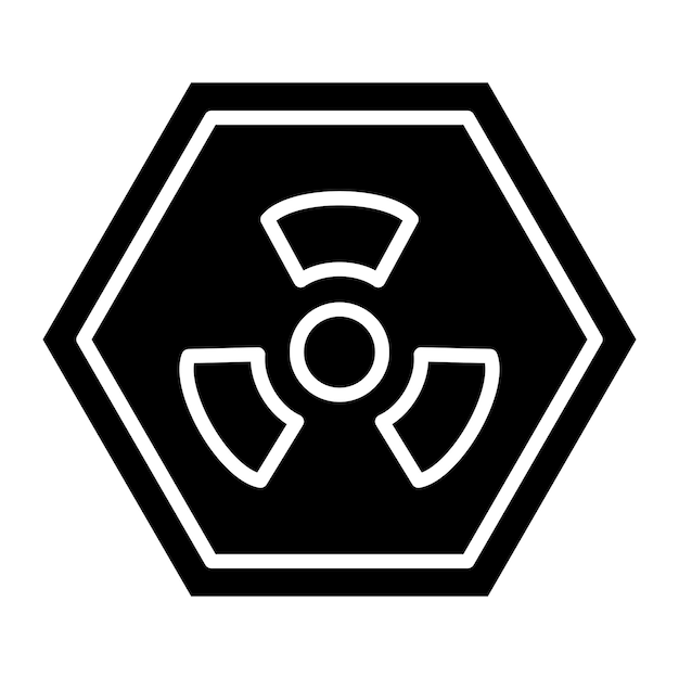 Vector nucleaire glyph effen zwarte afbeelding