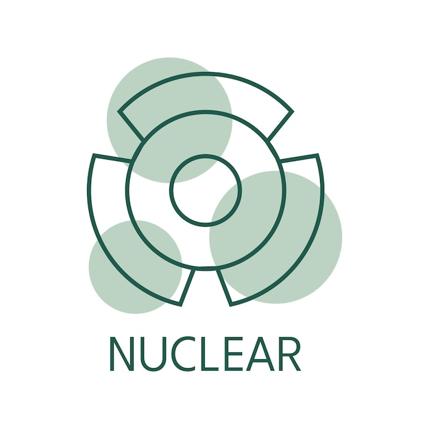Стиль логотипа значка ядерного цвета