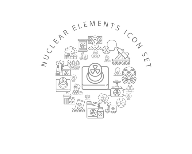 Progettazione stabilita dell'icona degli elementi nucleari