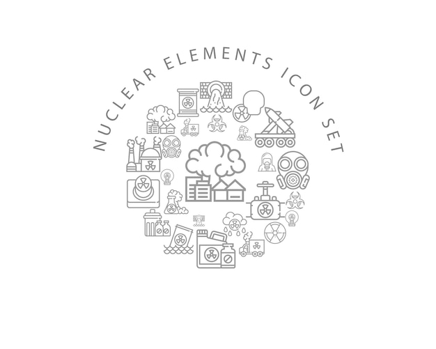 Vector nuclear elements icon set design