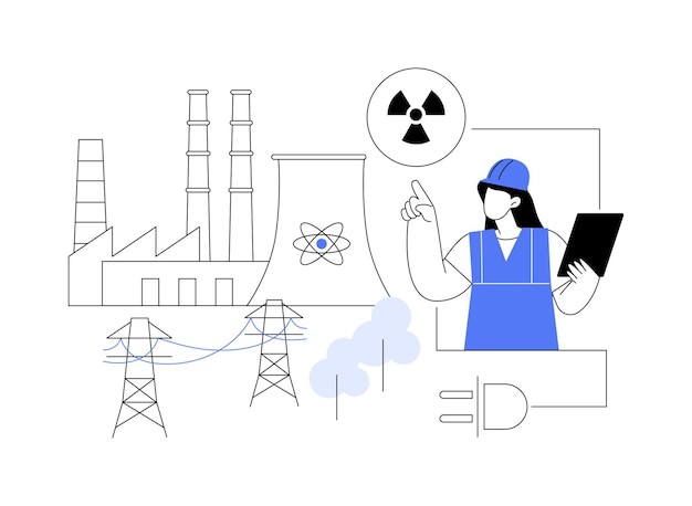 Illustrazione vettoriale del concetto astratto di energia nucleare