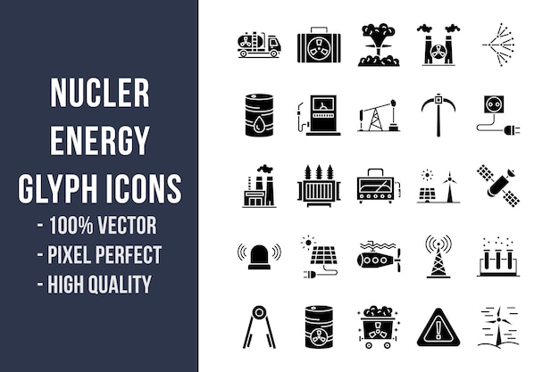 Nuclear Energy Glyph Icons