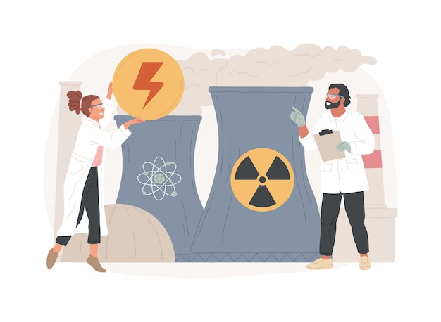 Nuclear energy isolated concept vector illustration