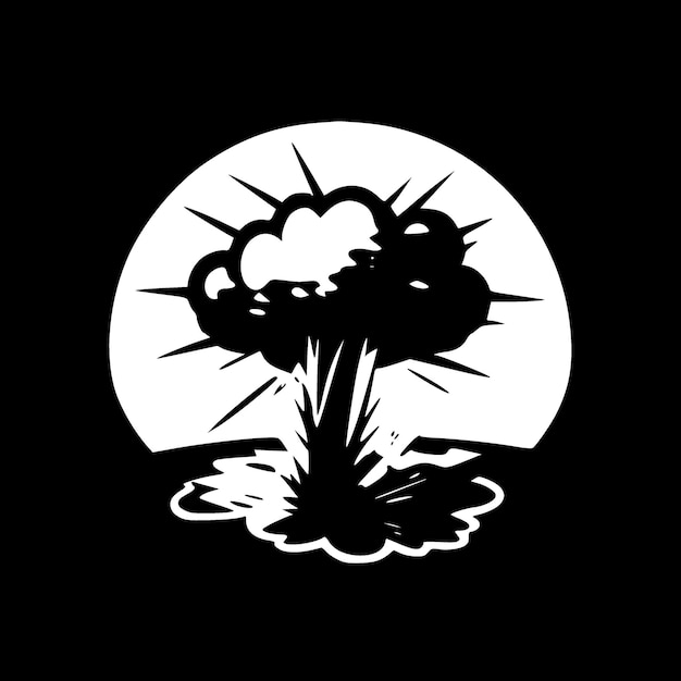 Vector nuclear explosion minimalist and flat logo vector illustration
