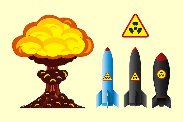 Vettore esplosione nucleare delle bombe nucleari