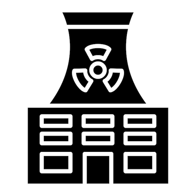 Vector nuclear glyph solid black illustration