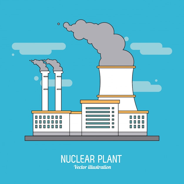 Nuclear plant in colorful design