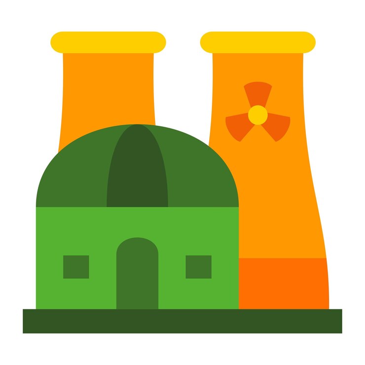 Vector nuclear plant icon