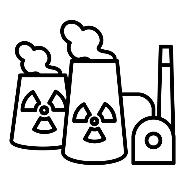 Nuclear Power Plant Icon Style