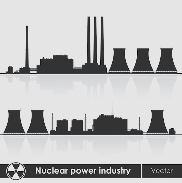 原子力発電所のシルエット