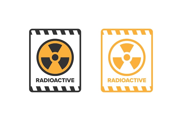 Scheda con icone delle radiazioni nucleari radioattive disegno del vettore scheda di icone dei pericoli delle radiazioni