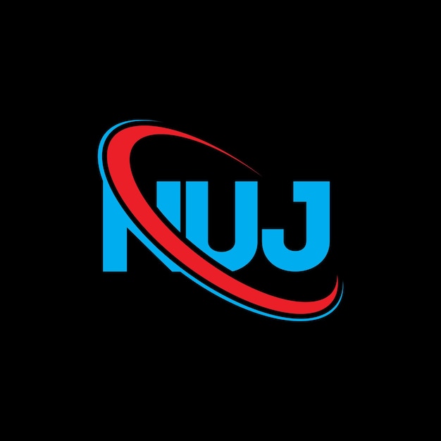 Vector nuj logo nuj letter nuj letter logo design initials nuj logo linked with circle and uppercase monogram logo nuj typography for technology business and real estate brand