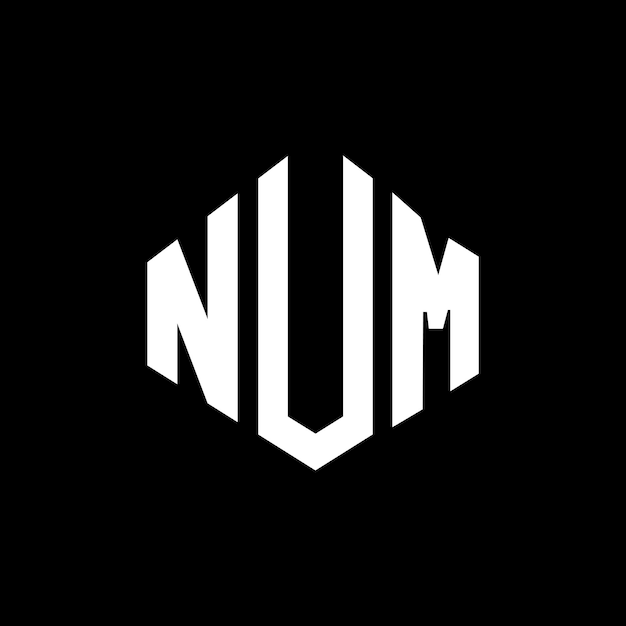 Vector num letter logo ontwerp met veelhoek vorm num veelhoek en kubus vorm logo ontwerp num zeshoek vector logo sjabloon witte en zwarte kleuren num monogram bedrijf en vastgoed logo