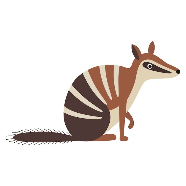 Vettore personaggio dei cartoni animati animale numbat