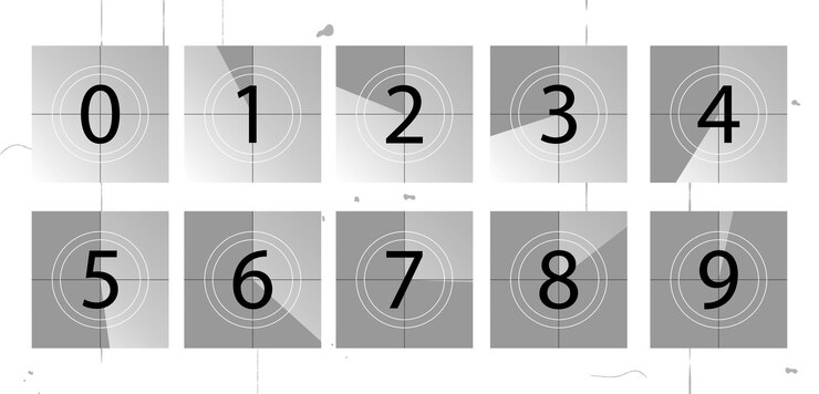 Vector number 0 9 sets of countdown frame
