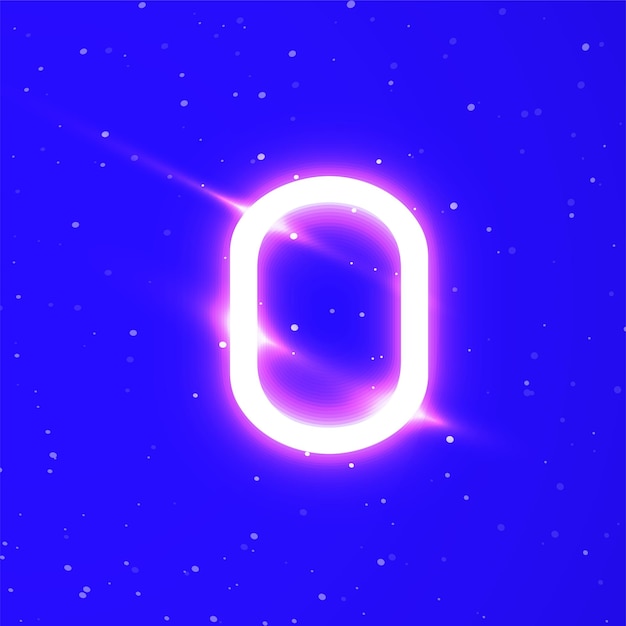 Vector number 0 symbol unique super glowing neon sign vector light burst design element number zero neon