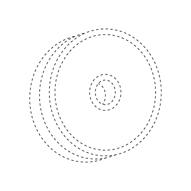 Vector number 0 tracing worksheet for kids