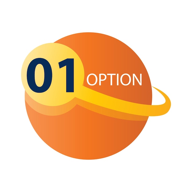 Number 01 option label vector template design illustration