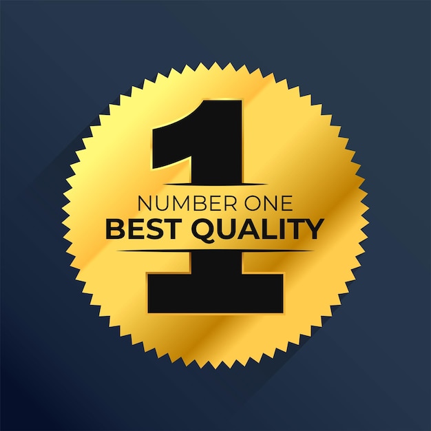 Number 1 best quality luxury gold label vector design template