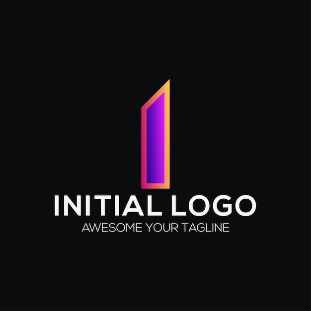 Number 1 color logo design template modern