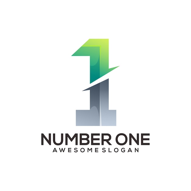 Number 1 logo colorful gradient