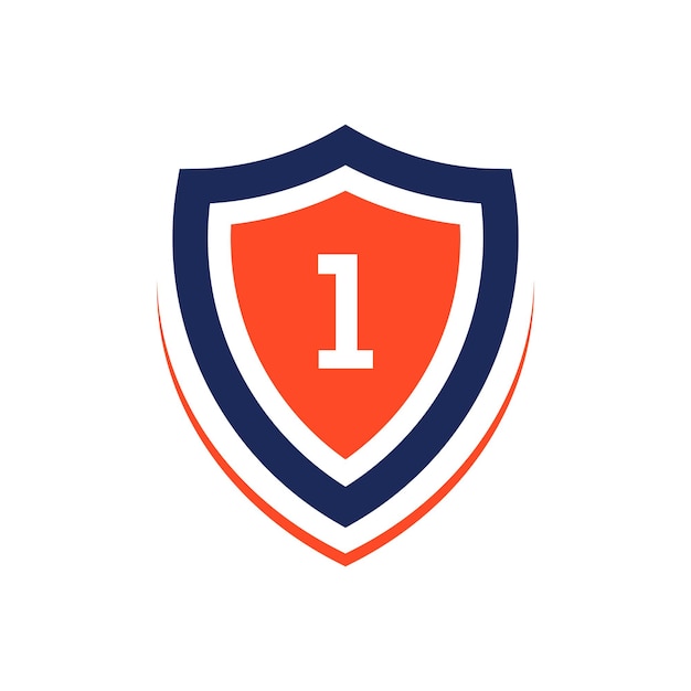 number 1 shape protection logo design