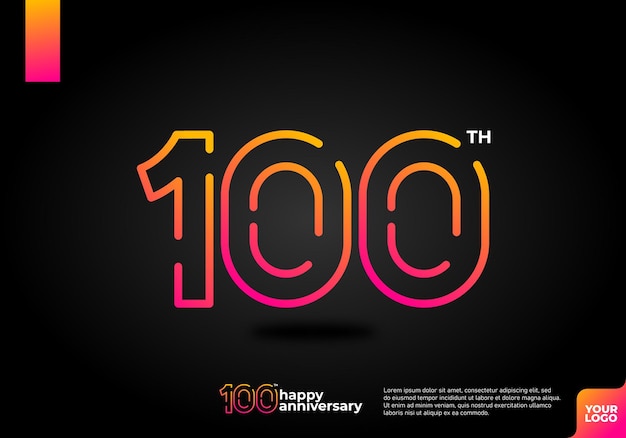 Vettore numero 100 logo icon design 100° compleanno numero 100° anniversario