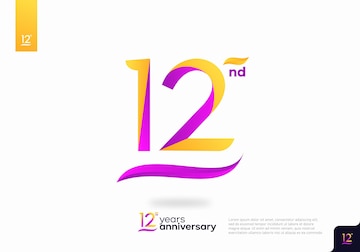 Premium Vector  Number 12 logo icon design 12nd birthday logo number 12nd  anniversary