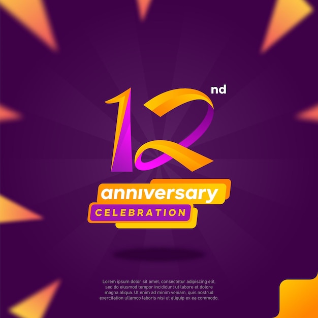 Number 12 logo icon design 12th birthday logo number 12th anniversary