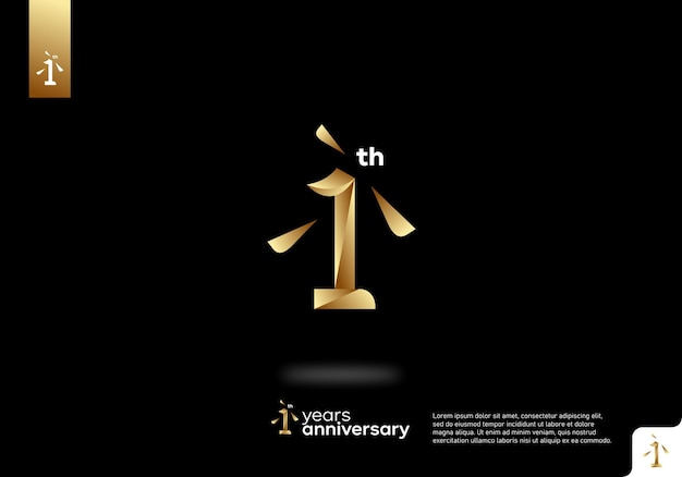Номер 18 дизайн иконки золотого логотипа, номер логотипа 18-летия, 18-летие.