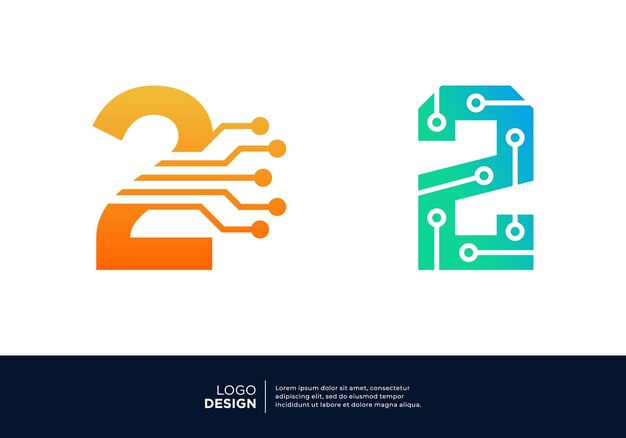 ベクトル 第2位 デジタル技術ロゴデザインコレクション