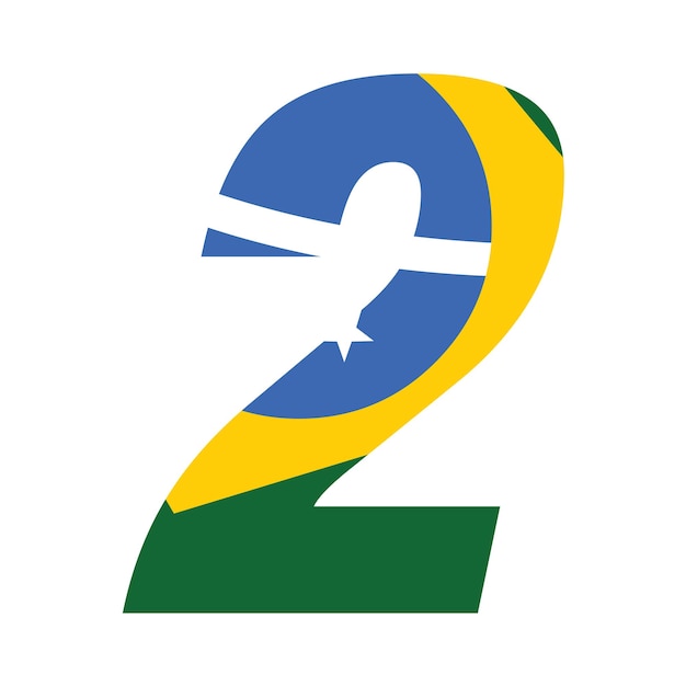 Number 2 flag brazil - numero 2 bandeira do brasil two