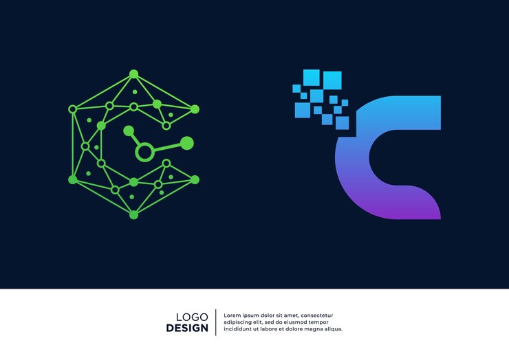 Vector number 2 logo design collection abstract symbol for digital technology
