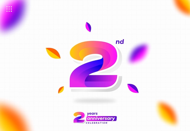 Дизайн логотипа номер 2, номер логотипа 2-го дня рождения, годовщина 2