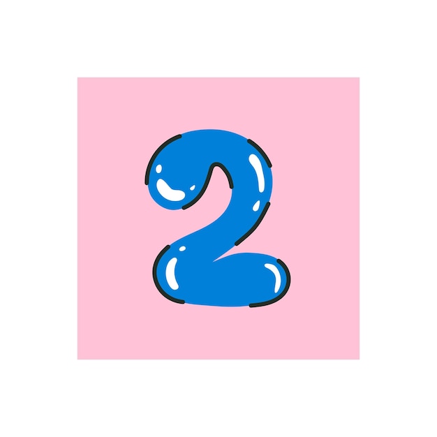 Number 2 logo icon design template elements greeting celebration two years birthday
