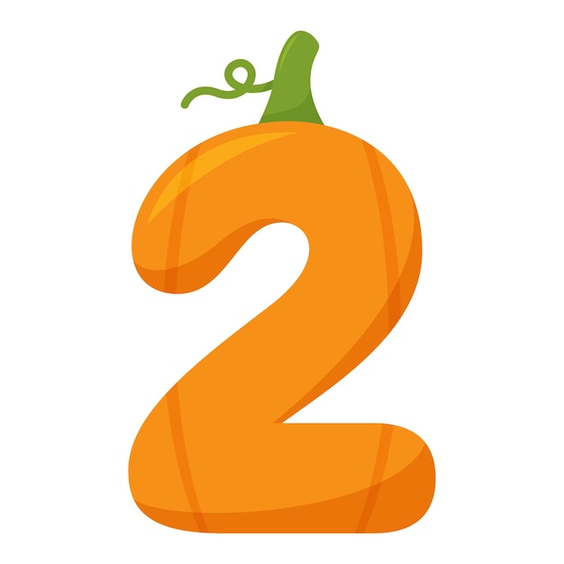 Number 2 Pumpkin vector illustration