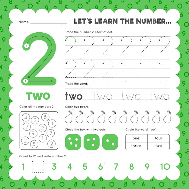 Vector number 2 worksheet template