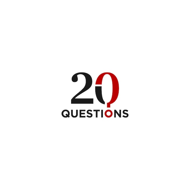 Number 20 questions logo design