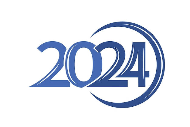 Vettore modello di progettazione del numero 2024 per il calendario