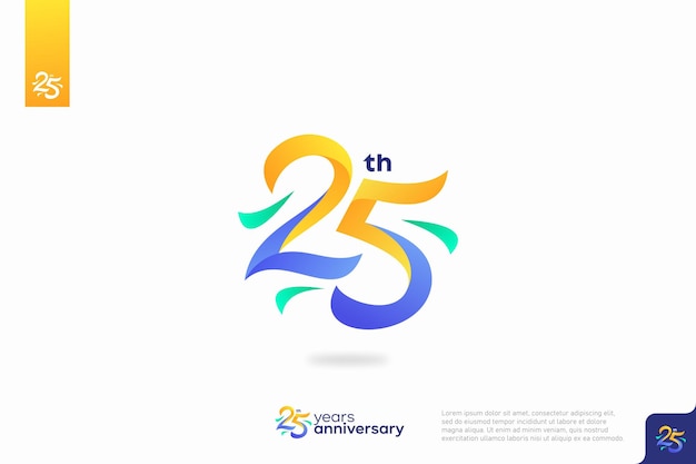 Вектор Номер 25 дизайн логотипа значок 25 лет логотип номер юбилей 25