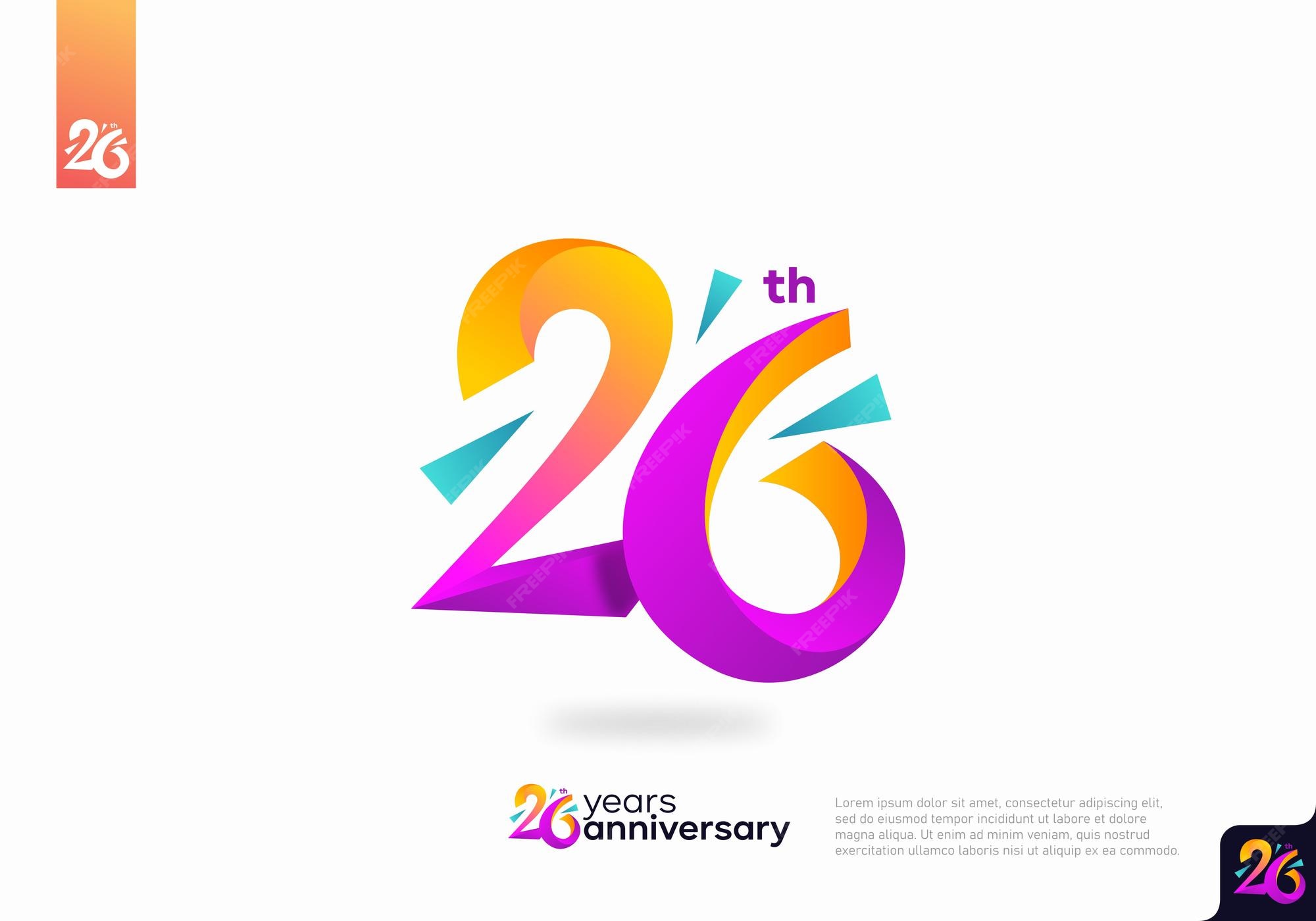Premium Vector | Number 26 logo icon design, 26th birthday logo number,  anniversary 26