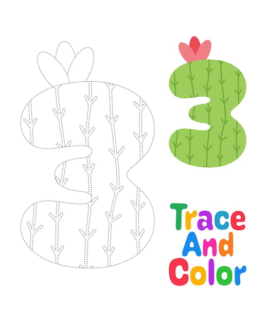 Number 3 tracing worksheet for kids