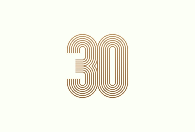 Vector number 30 logo monogram number 30 logo multi line style usable for business logos and anniversar