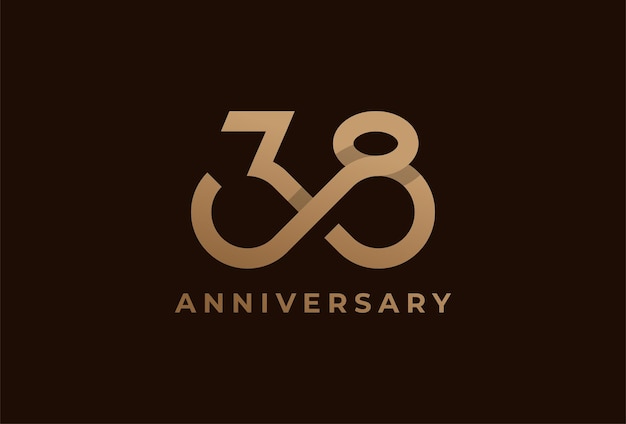 Number 38 Logo with infinity icon combination, can be used for birthday and business logo template