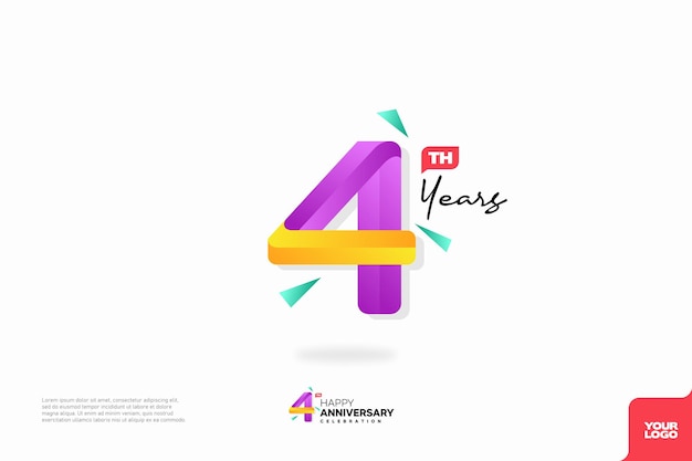 Number 4 logo icon design 4th birthday logo number anniversary 4