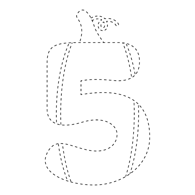 Number 5 tracing worksheet for kids